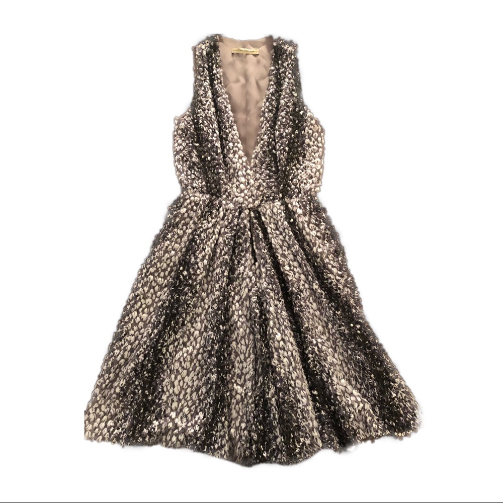 Balenciaga silk lined feather dress
